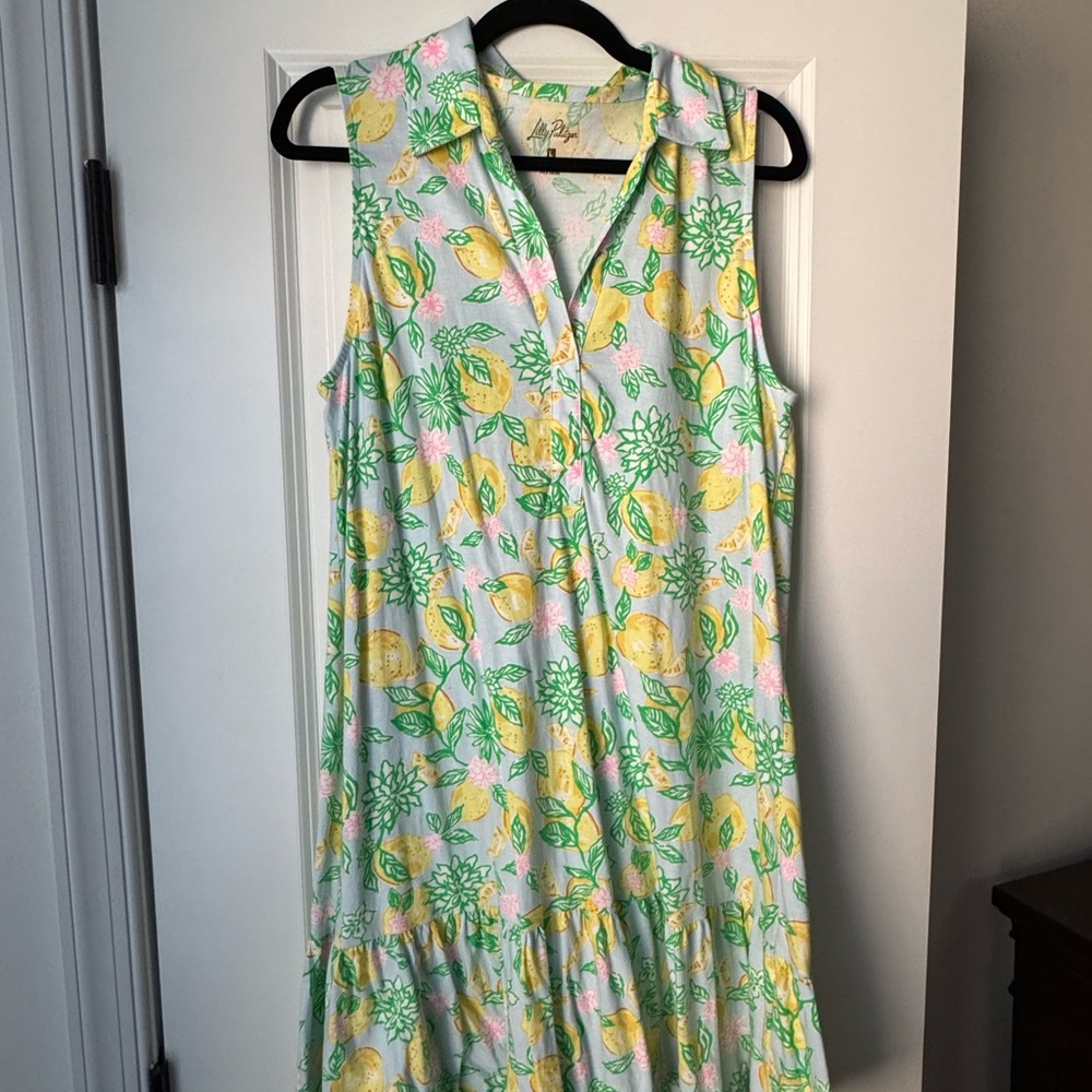 Lilly Pulitzer Lemon Floral Midi Dress - Yellow, Green, Pink NWOT